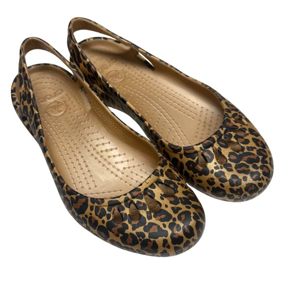 Crocs Kadee Women’s Leopard Print Flats – US 7 – Gently Used - Picture 6 of 13
